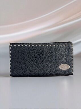 Fendi Dark Brown Selleria Leather Wallet Dust Bag + Box